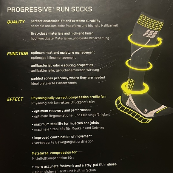 CEP sports running compression socks womens night reflective run socks 2.0 black - Picture 3 of 6